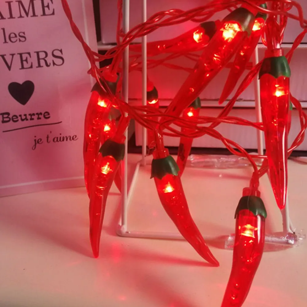 PVC Hot Pepper String Light Multifunctional 1.5m Colorful Light String Battery Operated Waterproof LED Night Lights