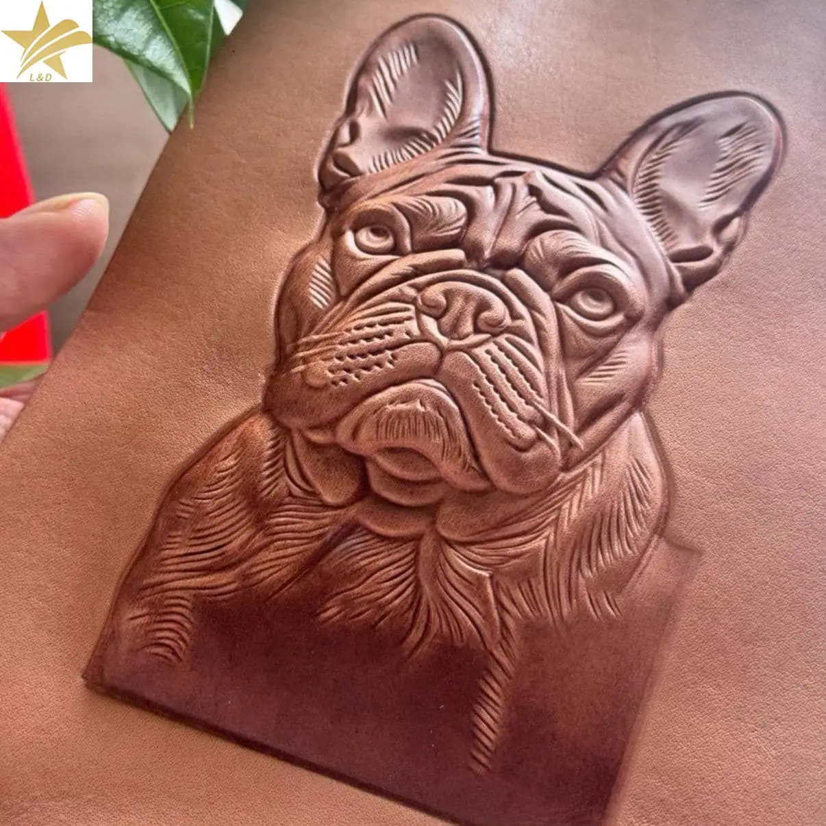 3D French Bulldog Dog Pattern Leather Embossing Mold Cold Press Stamp for Leather Bag Wallet Notebook Cover DIY Craft Decoration
