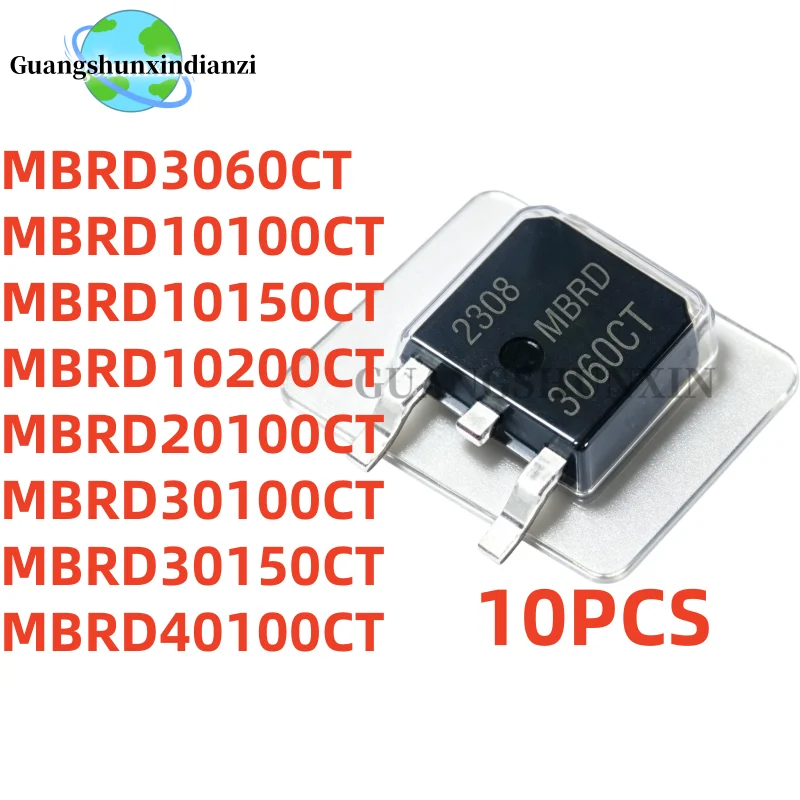 10Pcs/ TO-252 Original MBRD3060CT MBRD10100CT MBRD10150CT MBRD10200CT MBRD20100CT MBRD30100CT MBRD30150CT MBRD40100CT