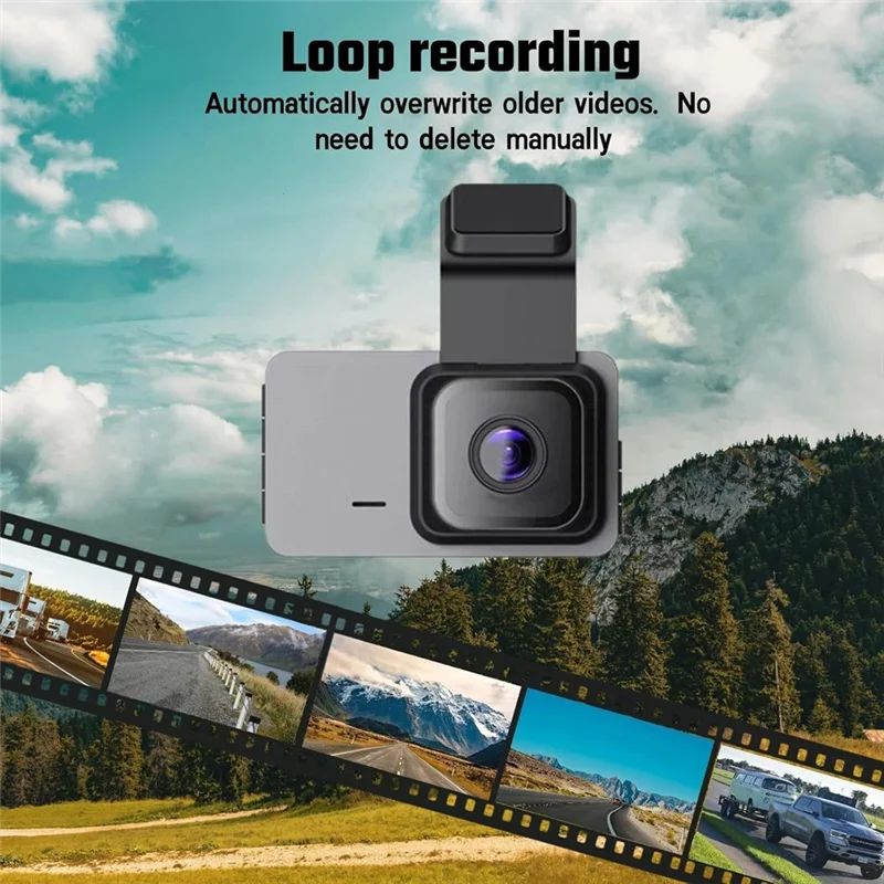 كاميرا مراقبة السيارة عالية الدقة مع WIFI + GPS: تسجيل أمامي/خلفي مزدوج وشاشة ركن السيارة 24 ساعة