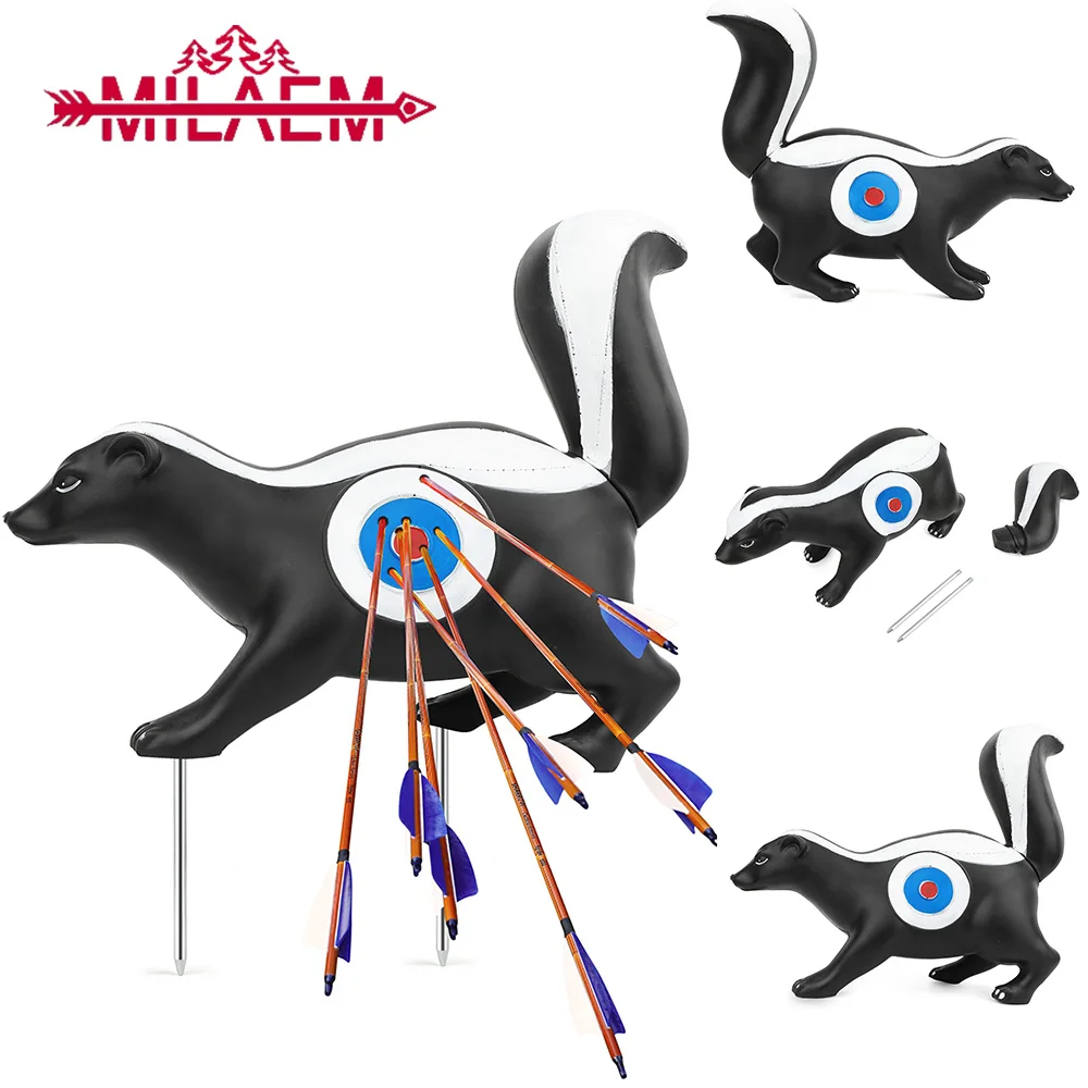 Archery Targets 3D Skunk Animal Two-Side Core Shooter Fixed Aiming Outdoor Adults Practice Training Shooting Hunting Accessories