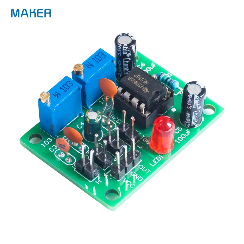 DIY NE555 Pulse Adjustable Generator Kit Square Wave Rectangular Wave Car Run Meter Soldering Loose Parts