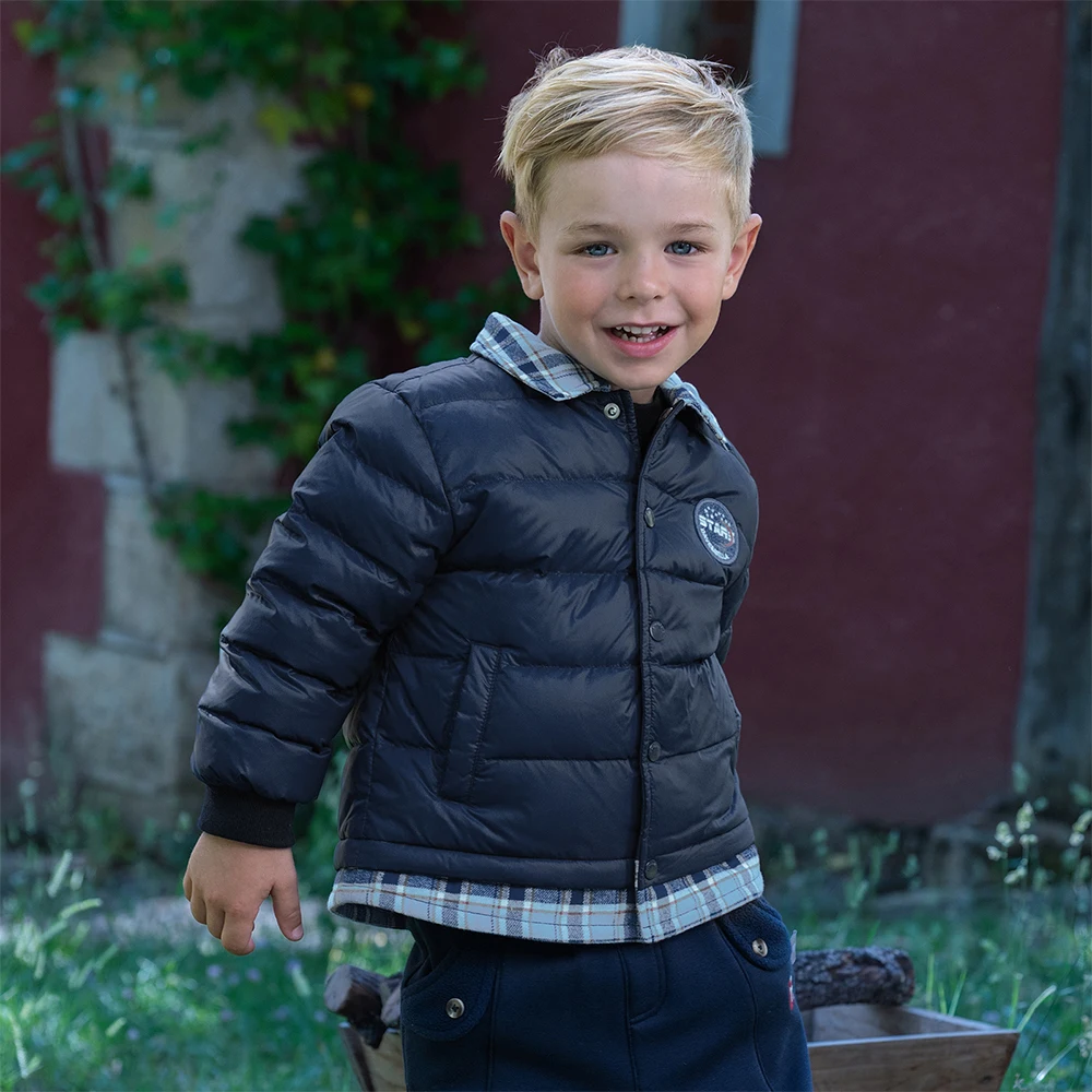 Dave Bella Boys White Down Parka Jacket Children Winter Warm Down Coats Waterproof Outwear Outdoor Clothes DB4253595