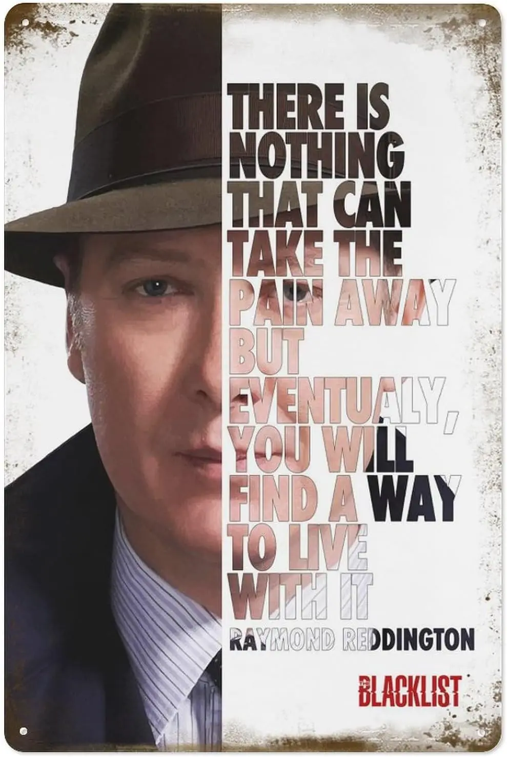 Raymond Reddington Metal Tin Sign Poster 8”×12” Painting Sign Funny Wall Vintage Art Decor Retro Plaque For Home Bar Pub Cl sign