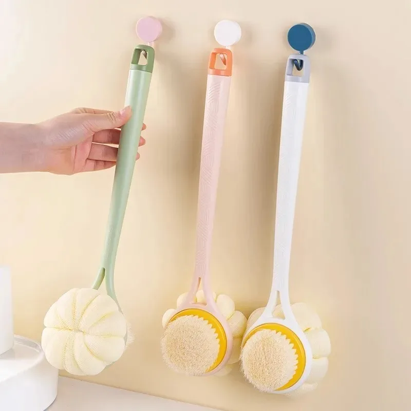 Bath Brush Bathroom Things for the Bathroom Long-handled Shower Sponge 1Pcs Exfoliant Mud Scrub Dual-purpose Products Household