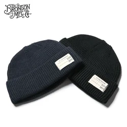 Bronson WWII USN Watch Cap Wool Knitted Beanie Winter Warm Hat For Unisex One Size