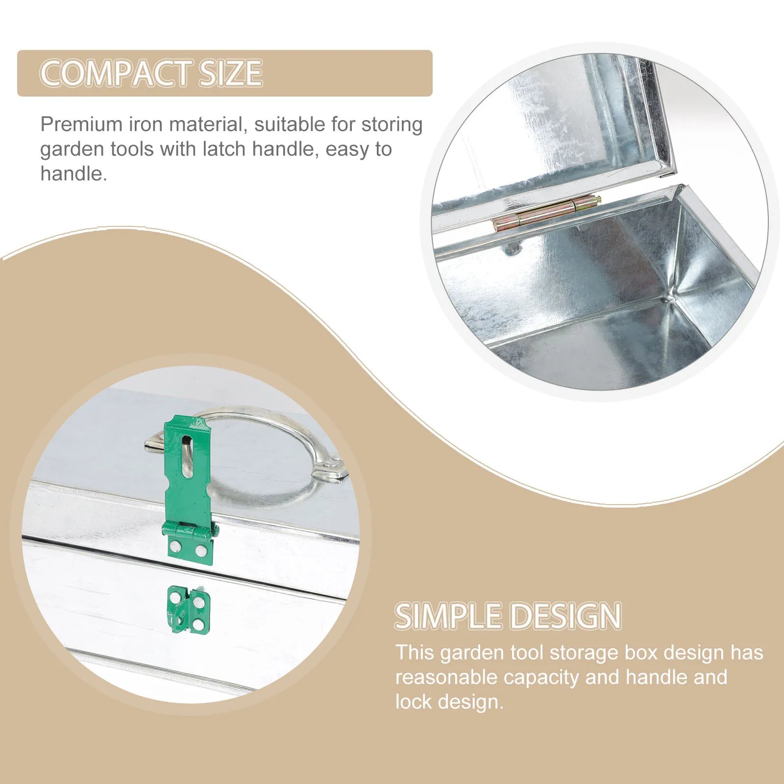 

Garden Tool Storage Box Durable Iron Material Long Service Life Portable Easy to Carry Home Storage Case Tools Organizer