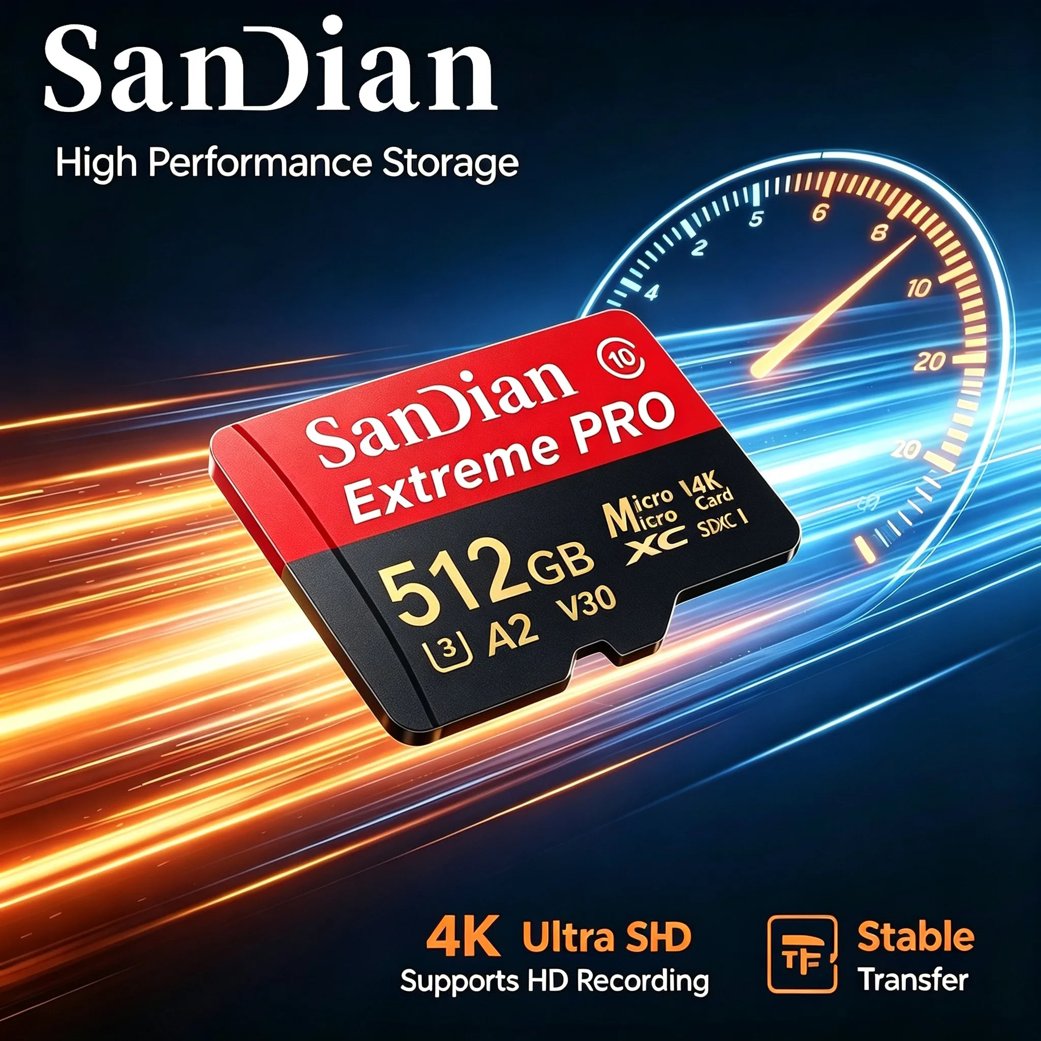 Memory Card 32GB Micro TF SD Card 512GB SD Cards 64GB TF Cards V30 for Laptop/Smart TV/Digital Frame/MP4 Player/Sport Camera