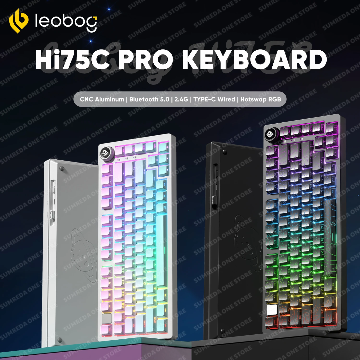 

Leobog Hi75C Hi75 Hi75C Pro Aluminum Wireless Custom Mechanical Keyboard Kit Gaming Bluetooth 2.4G Wired Hotswap Gamer Keyboard