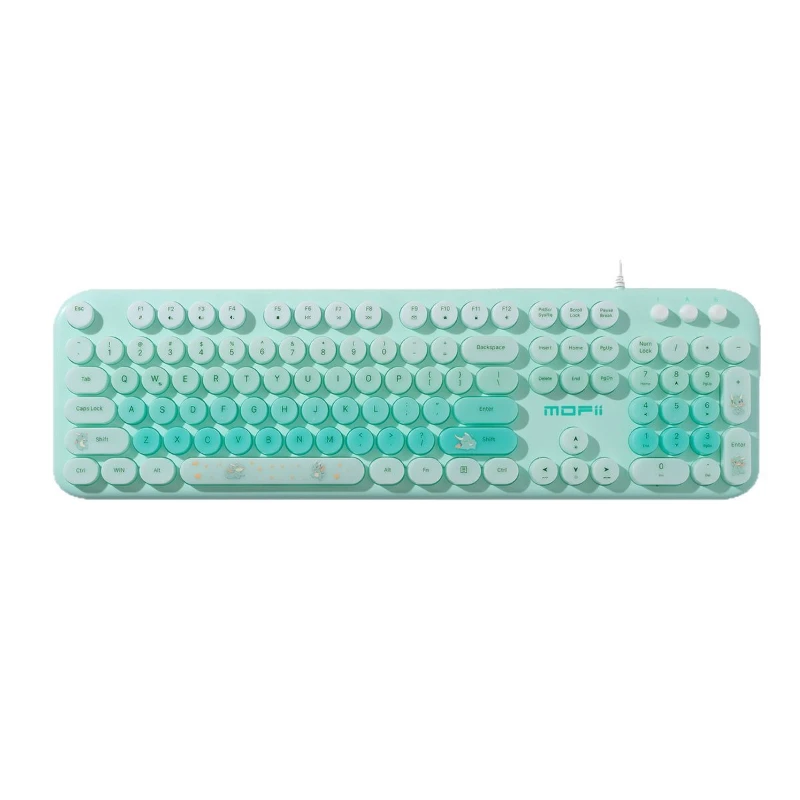 

Wired keyboard luminous mixed color folding office keyboard girl