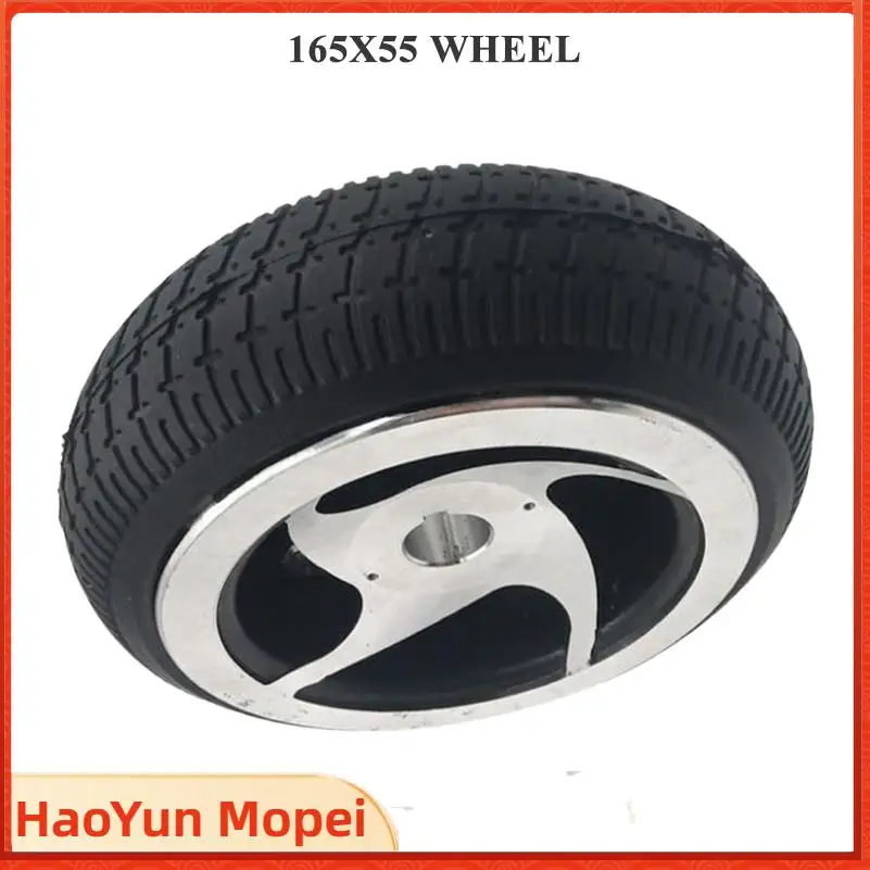 165x55 solid tire with wheel hub keyway has good load-bearing capacity and is suitable for hand-held floor scrubbers/sweepers