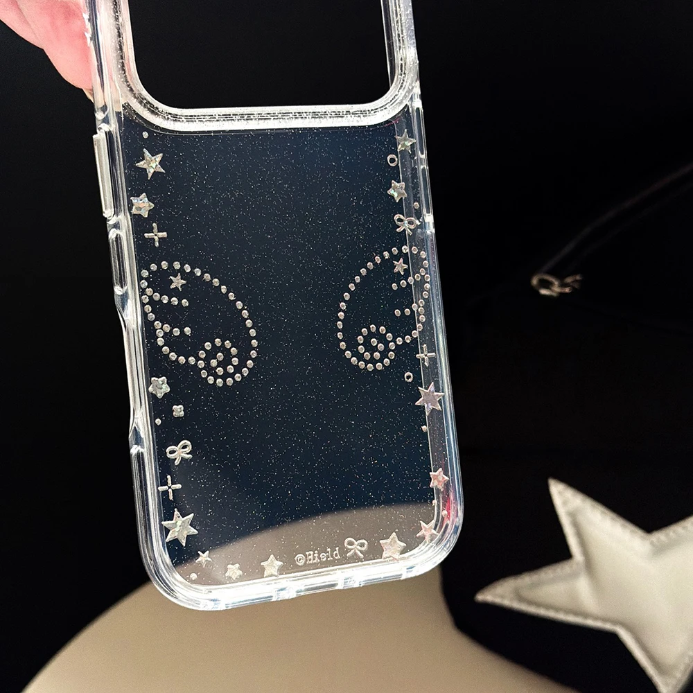 Glitzer-Engelsflügel Luxus Bling Stern Pailletten Handyhülle für iPhone 17 Pro Max 14 15 16 Pro Max 13 Schutzhülle Sturzsichere Transparente Abdeckung – Detail 15
