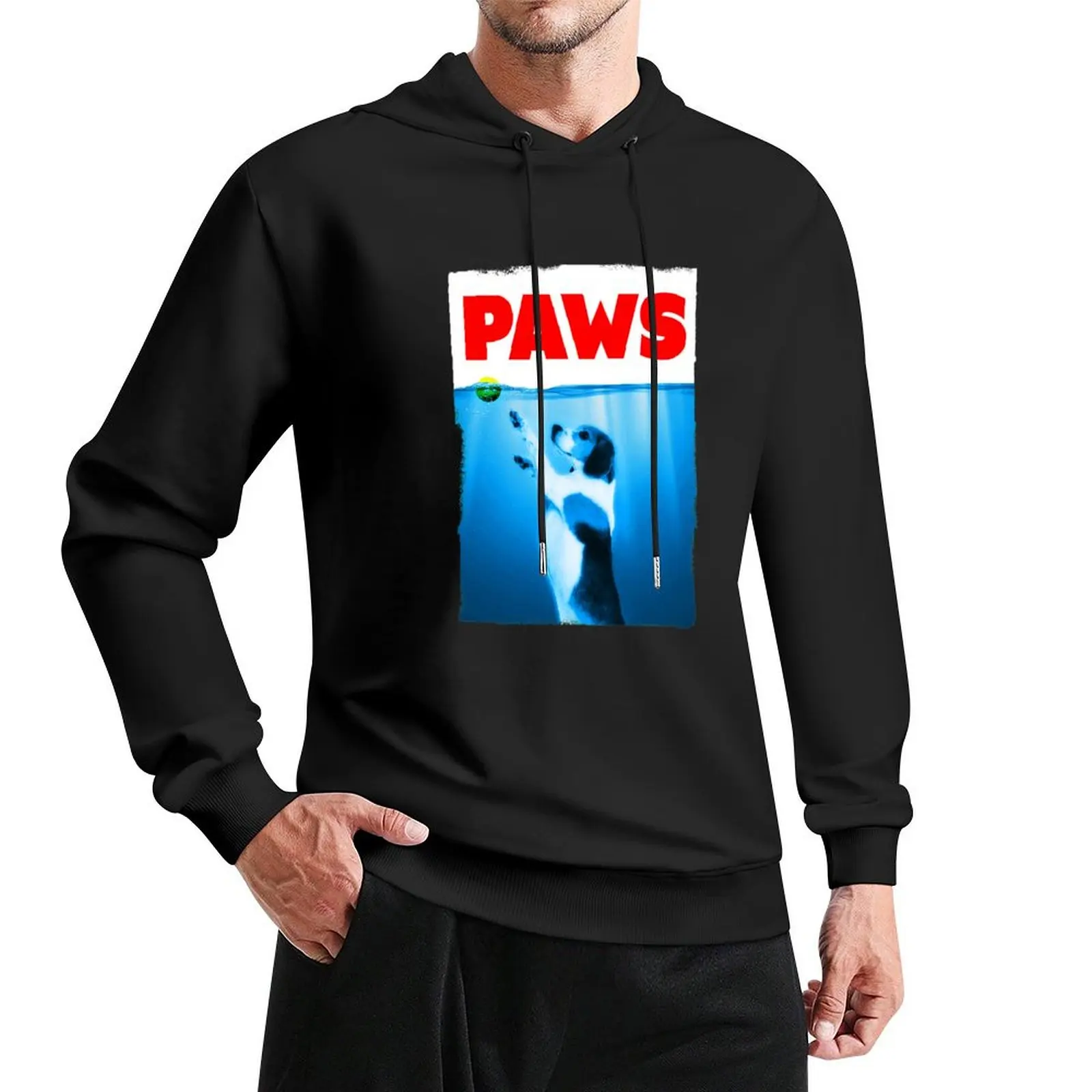 

Dog Paws Shark Jaws Parody For Dog Lovers Pullover Hoodie japanese style men's oversize hoodie