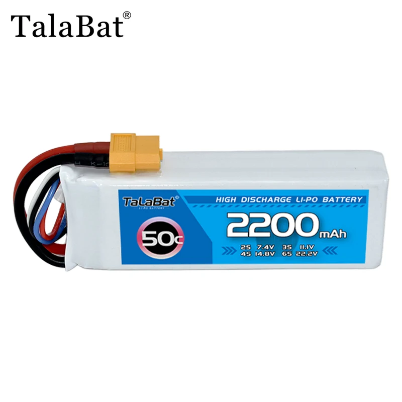 1PCS 11.1V TalaBat Lipo Battery 3S 2200mAh 50C With XT30＆XT60 Plug For RC Helicopter Quadcopter FPV Racing Drone Parts