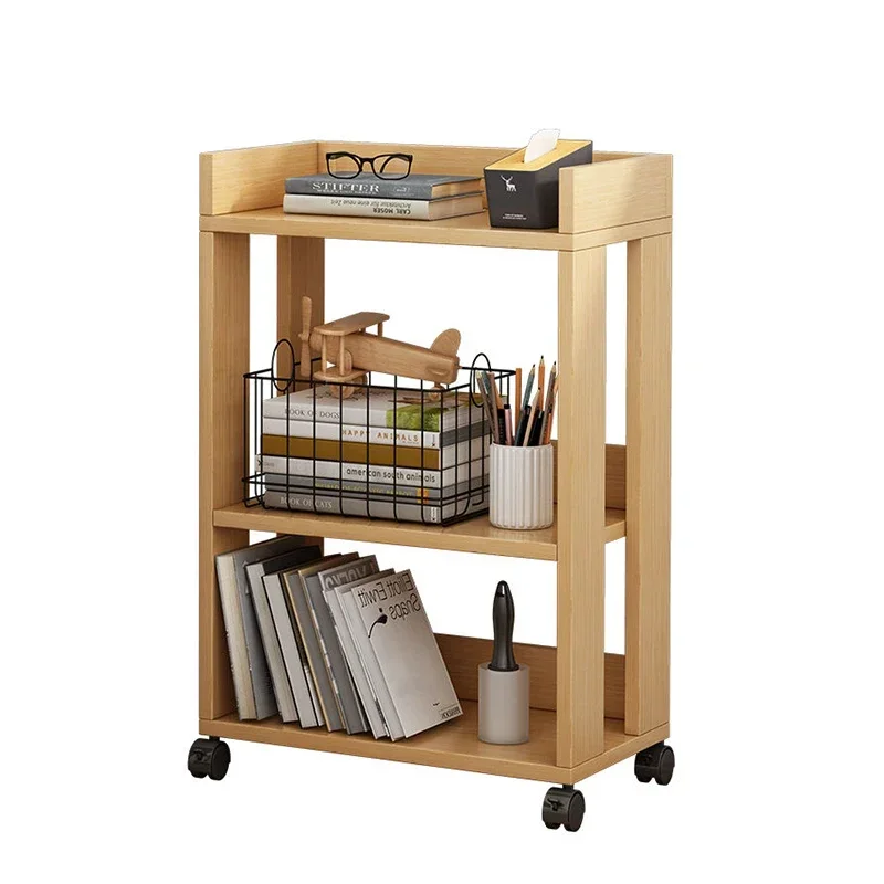 Display Stand Living Room Bookcase Desk Organizer Shelf Office Movable Bookcase With Wheels Estanteria Libros Storage Furniture