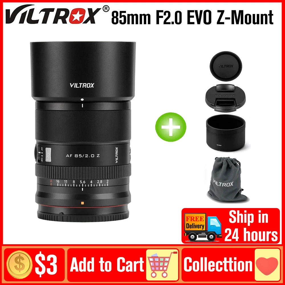 Viltrox AF 85mm F2.0 EVO objectif plein format objectif de caméra à mise au point automatique à grande ouverture pour Nikon z-mount Z5 Z6 II Z7 II Z9 Z8 Z6II Z7II