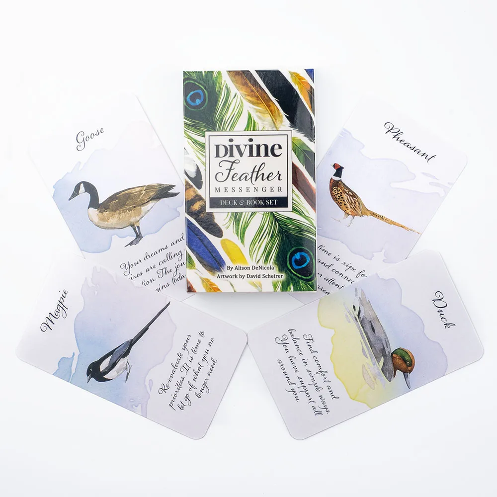 

Набор из 44 карт Oracle Divine Feather Messenger 10,3*6 см, английская версия, для гадания, с PDF-руководством.