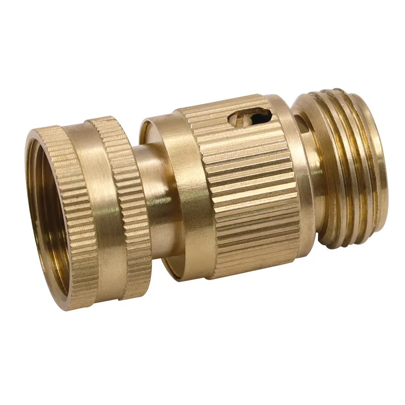 Garden Hose Quick Connect Male Female Solid Brass Water Pipe Fittings 3/4 Inch Threaded Quick Coupling Irrigation Adapter