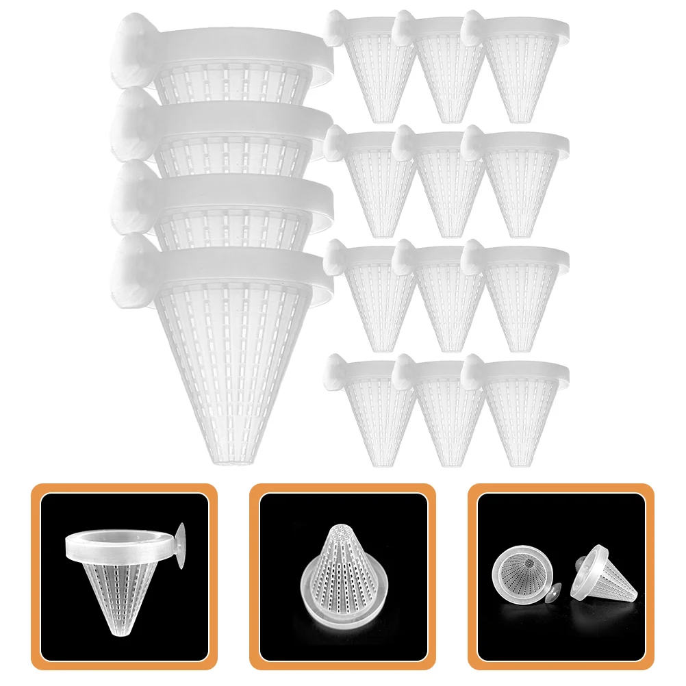 

25 Pcs Red Worm Cup Cone Fish Feeder Suction Feeders Food Containers Crystal Tank Bowl Aquarium Plastic