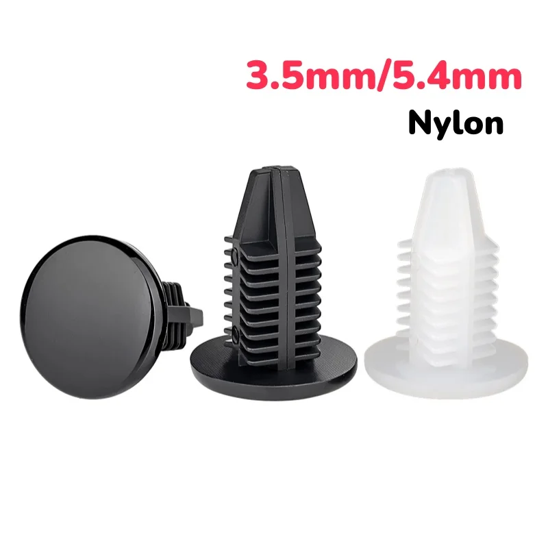3.5mm/5.4mm Black/White Plastic Nylon Rivet Tree-shaped Fixed-Tooth Rivets Nail Automotive