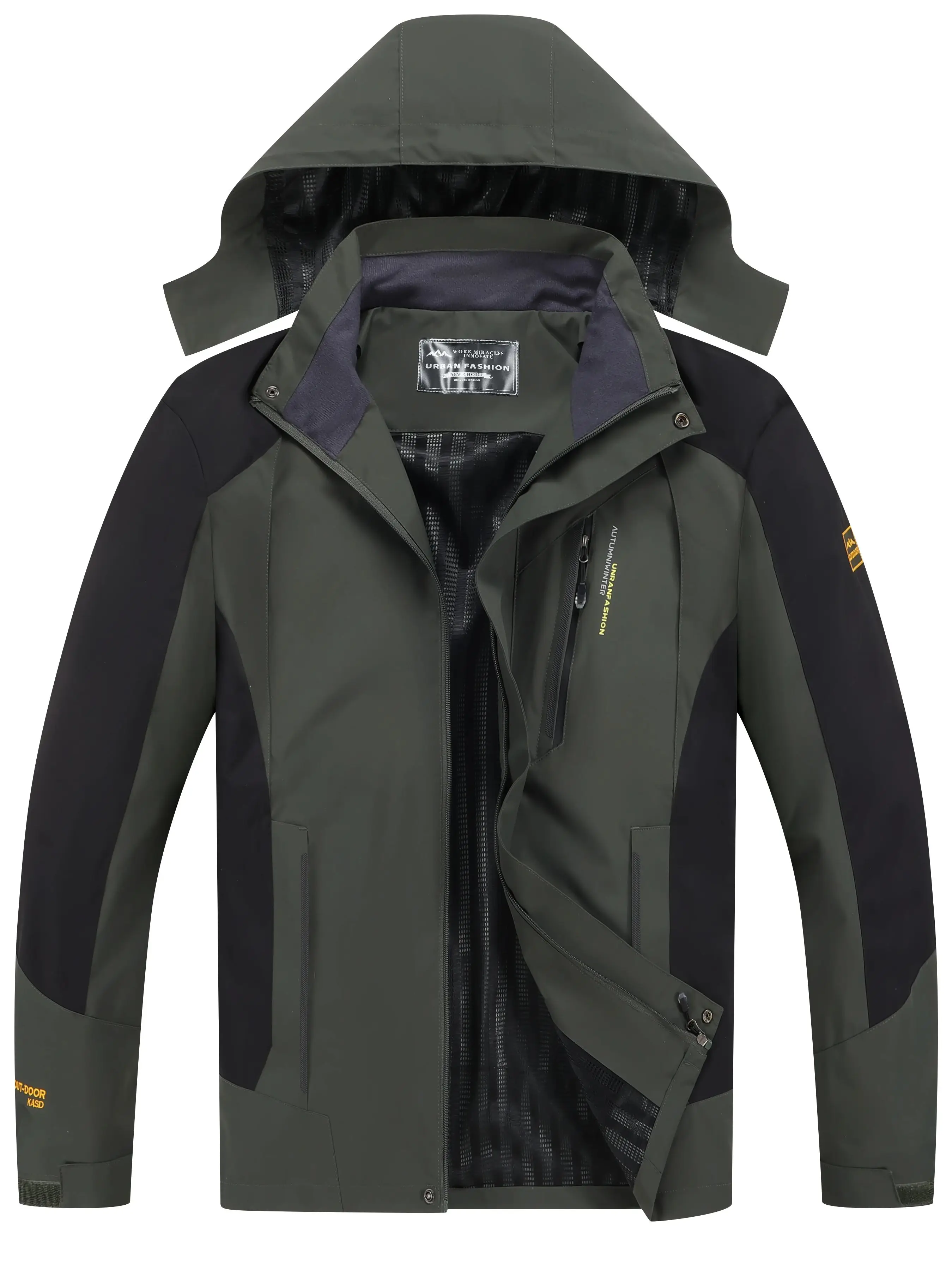 Men's Waterproof Hiking Jacket Large Size Windproof Windbreaker Camping Hunting Running Trekking Fishing Coat Men Outdoor