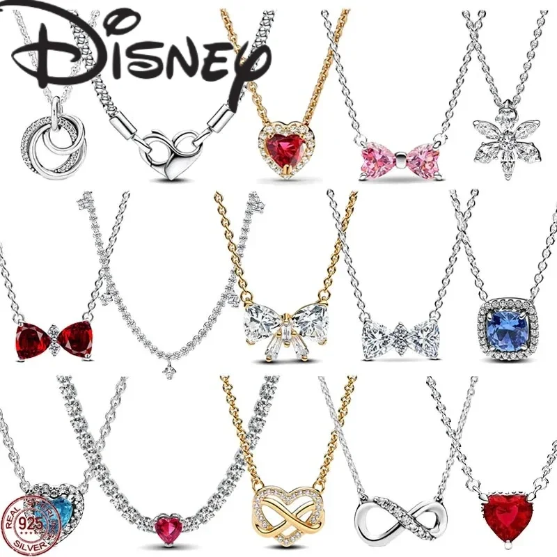 

Изысканное ослепительное круглое колье с бантом и сердечком из стерлингового серебра 925 пробы, простое очаровательное украшение для друзей, вечеринок, подарок на Рождество, день рождения