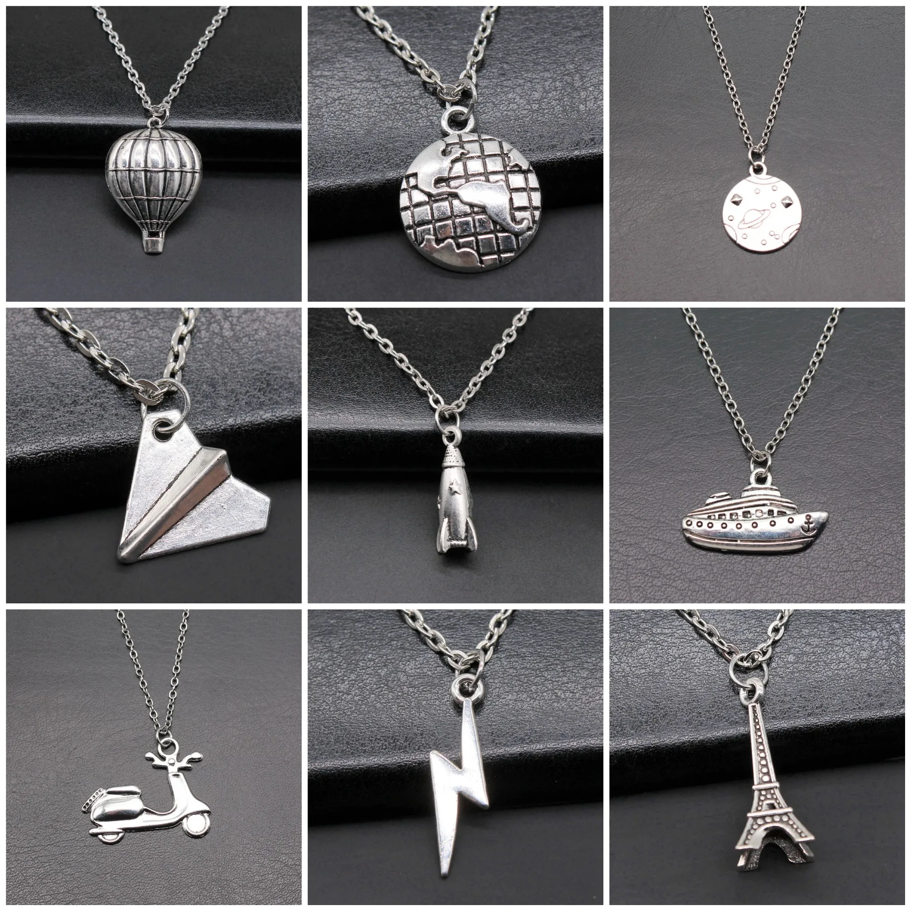Metal Alloy Space Travel Galaxy Wanderlust Pendant Necklaces For Women Men Unisex Pendant Jewelry Birthday Gift
