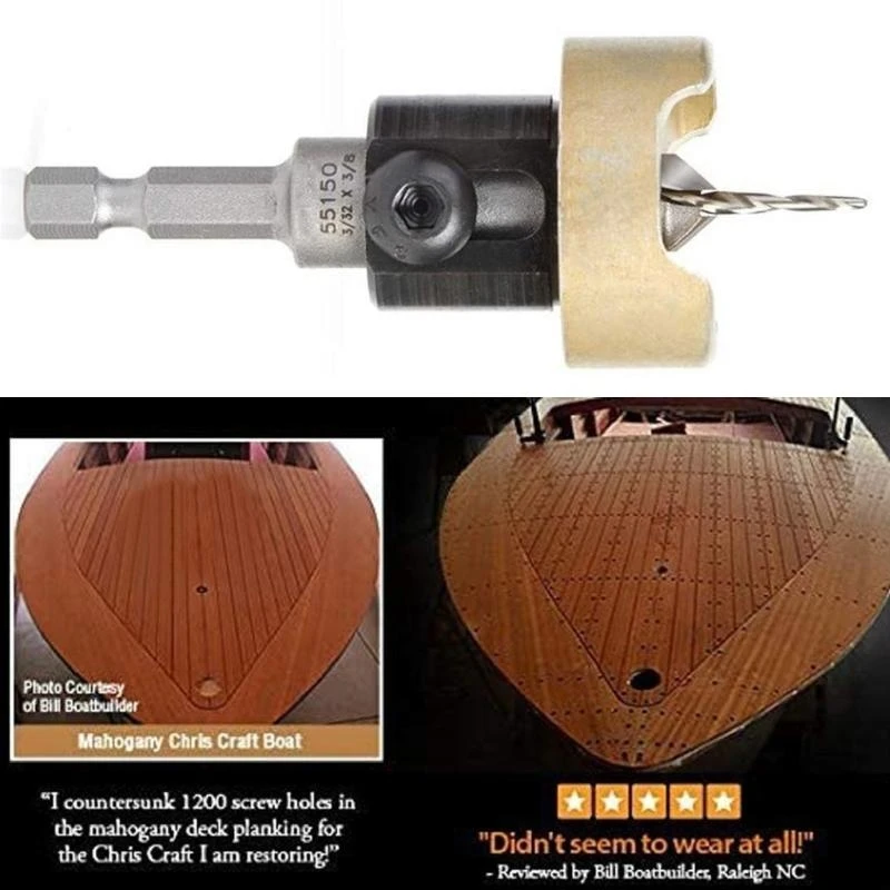 

Carbide Tipped 82 Degree Countersink with Tapered Drill and Adjustable Depth Quick Release Woodworking Countersink best sale