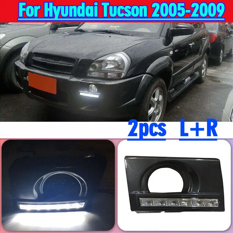 

For Hyundai Tucson 2005~2009 LED DRL Daytime Running Lights Fog Lamps Bumper