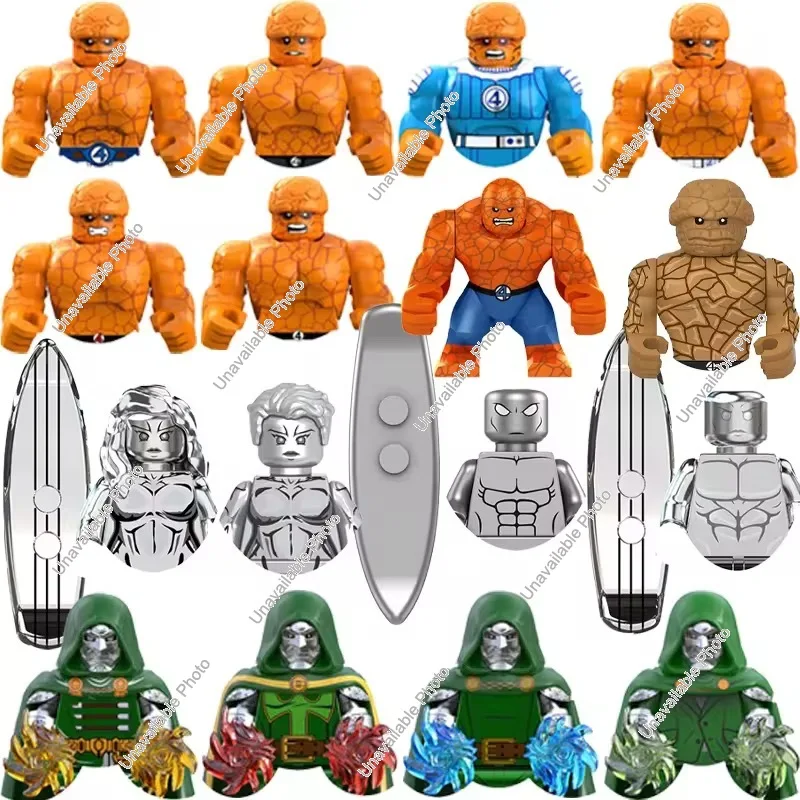 Hot Toys Mini Bloques de Construcción Galactus Doctor Doom Thing Human Torch Invisible Woman Mister Fantastic Figura Modelo para Niños