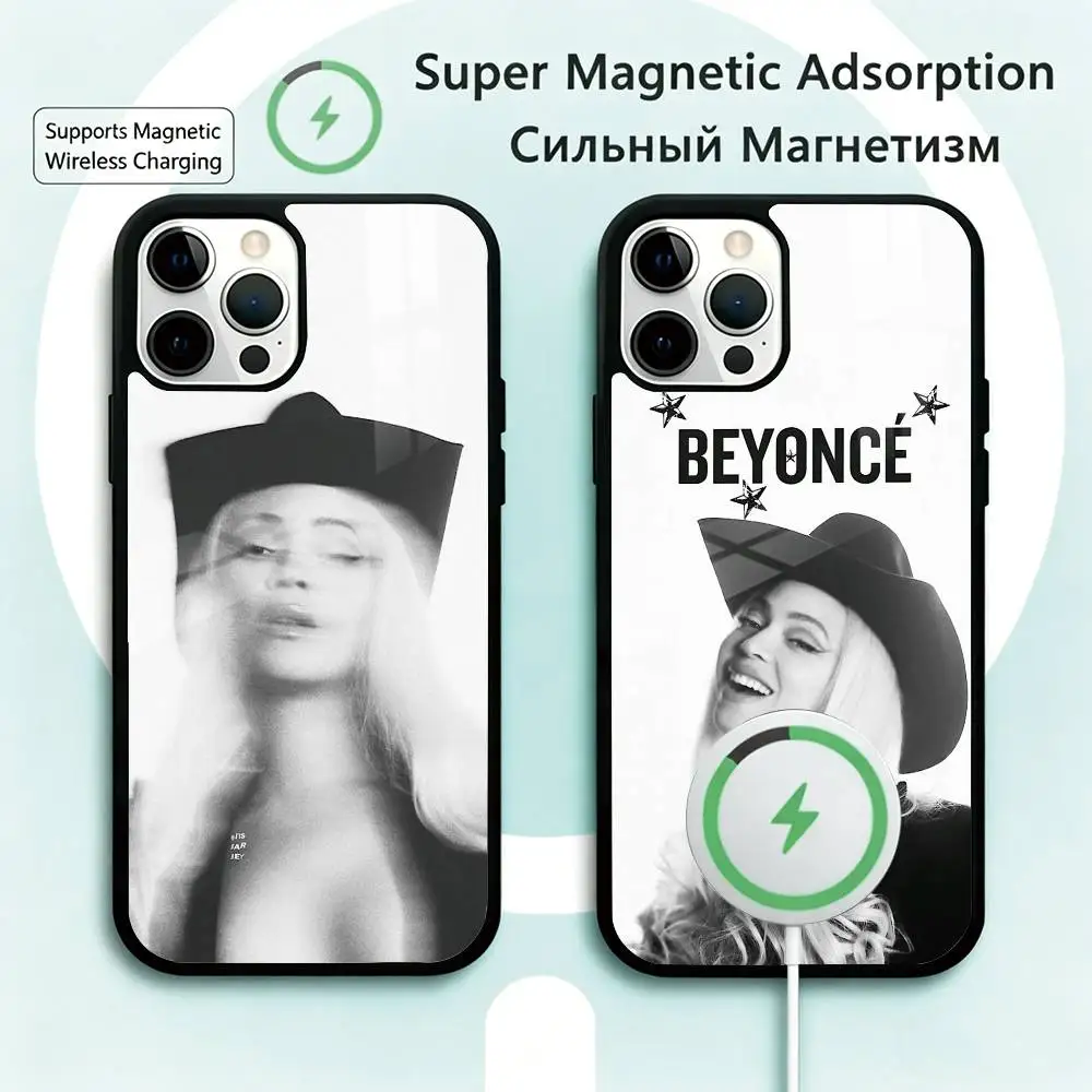 

Singer B-BeyonceCowboy Carter Phone Case For iPhone17,16,15,14,13,12,11 Plus,Pro Magnetic Supports Magnetic Wireless Charging
