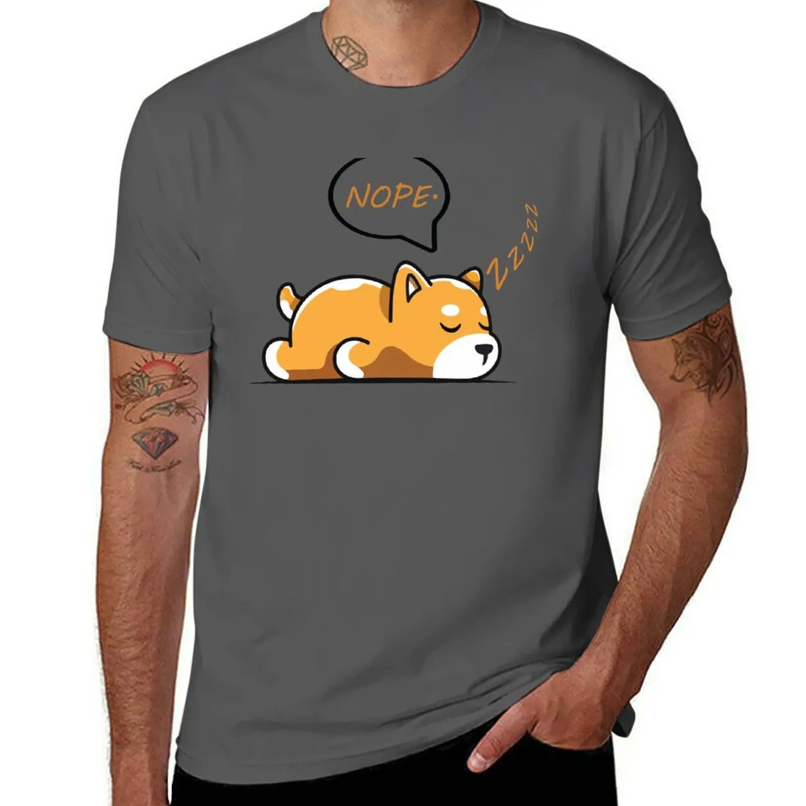 

Funny Lazy Shiba Inu - Nope - sleepy dog T-Shirt man t shirt designer man t shirt summer T-Shirt