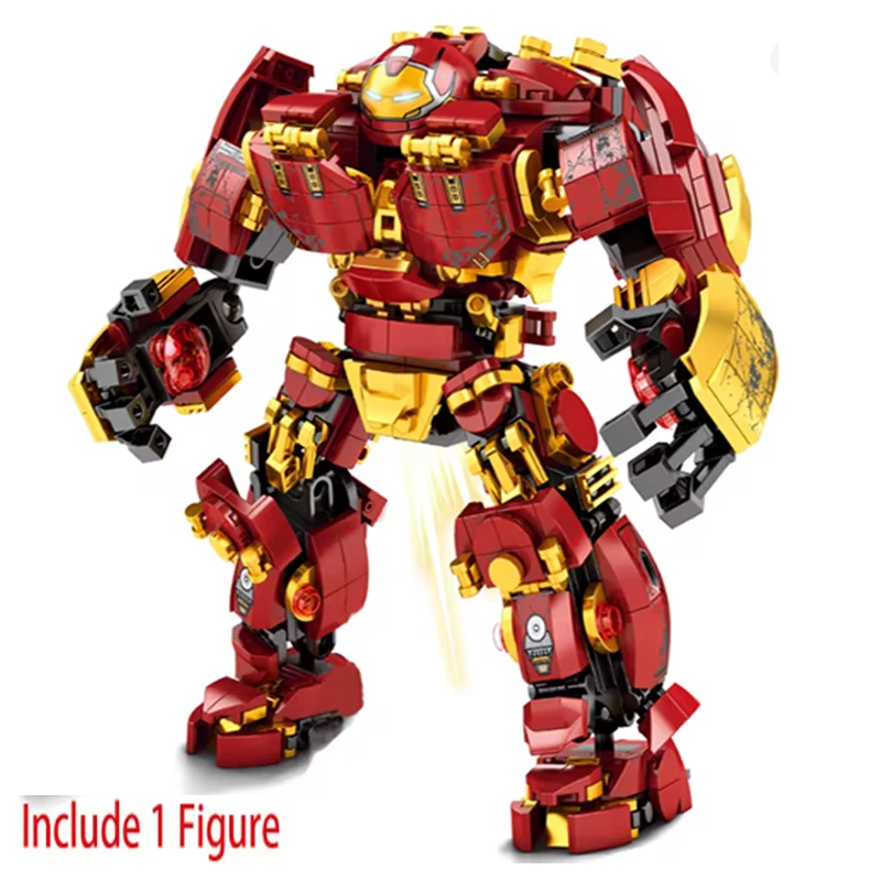 

Супергерои Мстители Железный человек Халкбастер Стальной Мехко Фигурки Строительные блоки Классическая модель фильма Кирпичи Игрушки для детей Подарок