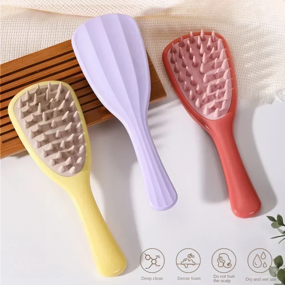 

Silicone Scalp Massage Comb Long Handle Clean Dandruff Relieve Itching Shampoo Brushes Hair Washing Bath Brush Body Scrubber