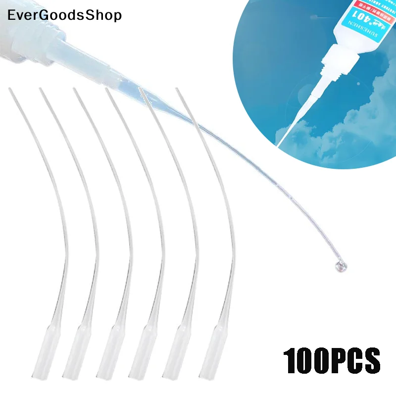 New 100pcs/set Glue Micro-Tips Plastic Glue Bottle Tips Glue Extender Precision Applicator Dropping Tube Nozzle For Crafting Lab