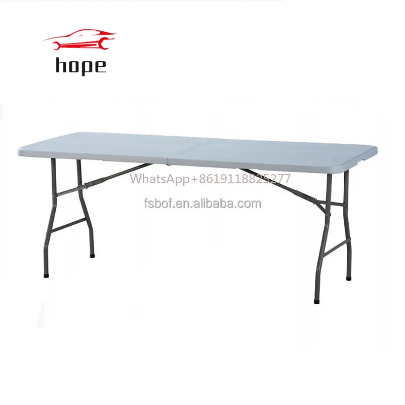 Hot sale indoor outdoor Rectangular catering Banquet Picnic white  HDPE plastic folding outdoor table 6FT 180cm