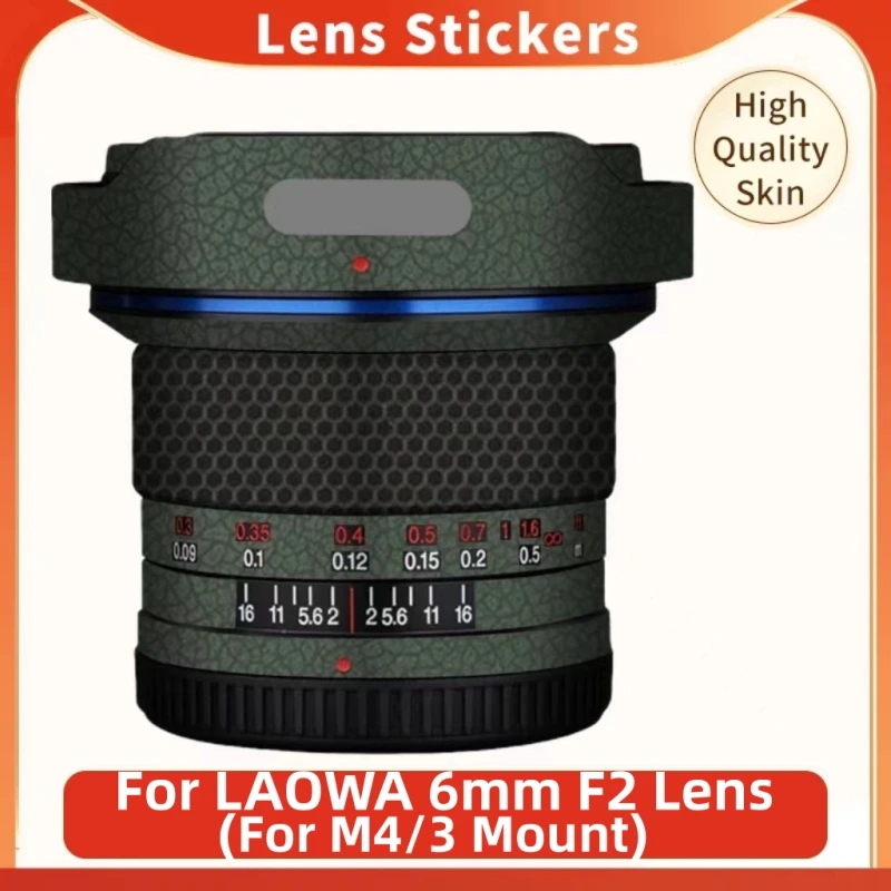 Voor Laowa 6Mm F2 Sticker Huid Vinyl Wrap Film Camera Lens Lichaam Beschermende Sticker Jas Mft 6Mm F2.0 C-Dromer Voor M4 3 Mount