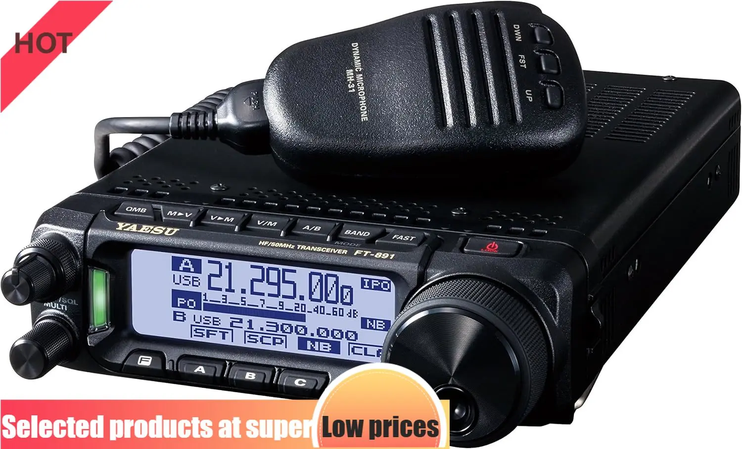 

Радиостанция FT891 Оригинальная FT-891 HF 50 МГц, многорежимная, аналоговая, ультракомпактная, мобильная/базовая, 100 Вт, 3 года гарантии