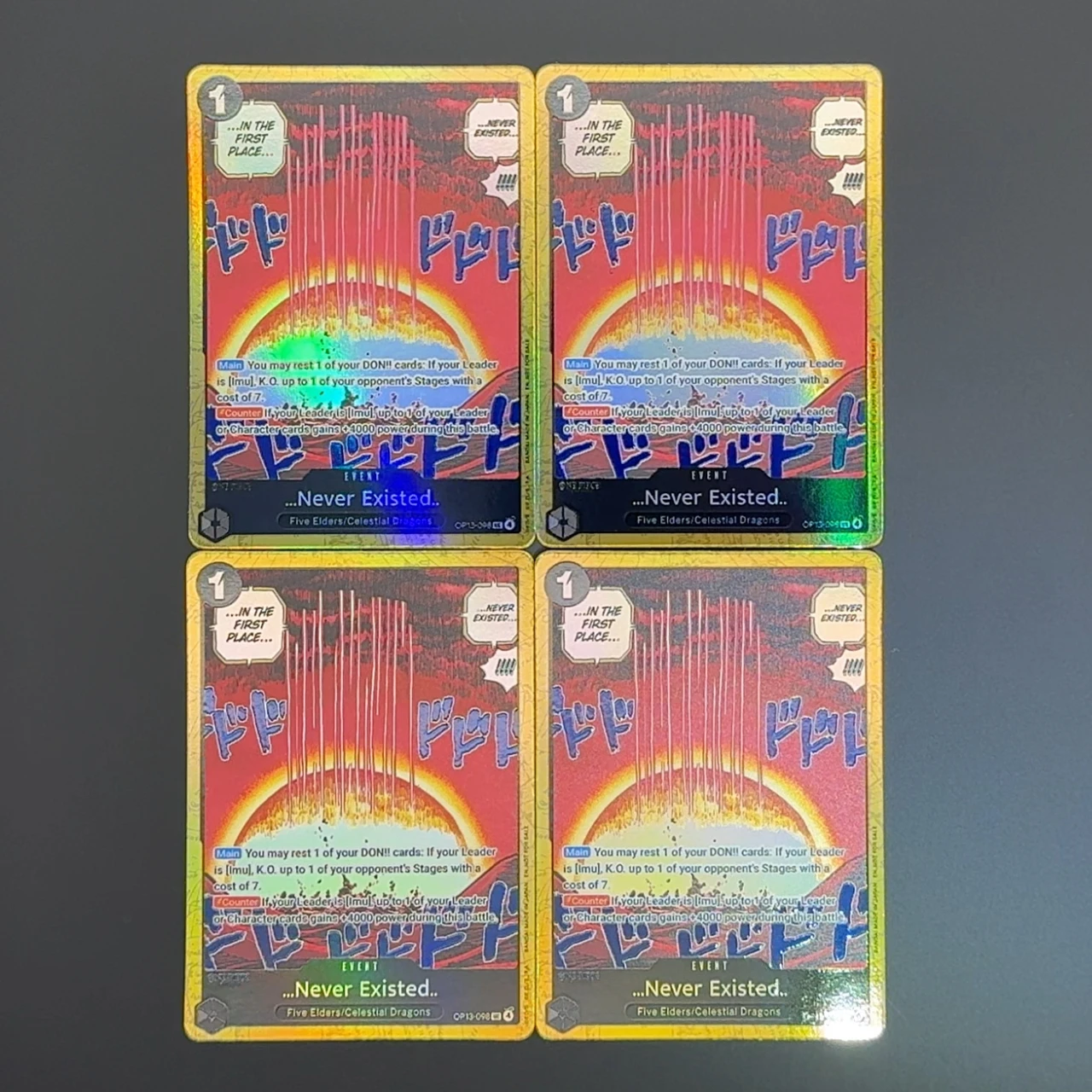 

One Piece TCG OPCG English Never Existed card Imu deck Event card Textured Foil Card Anime Collectible Cards