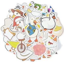 Autocollants imperméables de canard de bande dessinée pour des enfants, autocollant de graffiti, esthétique, décoratif, bagage, ordinateur portable, tasse, téléphone, réfrigérateur, scrapbooking, 10 PCs, 30 PCs, 50PCs