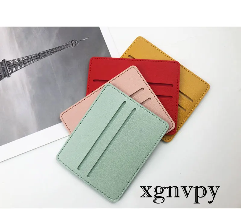 Xgnvpy-Porte-cartes en cuir PU pour hommes, sac de rangement pour cartes de bus, unisexe, ultra fin, étui pour carte de repas étudiant, pièce unique