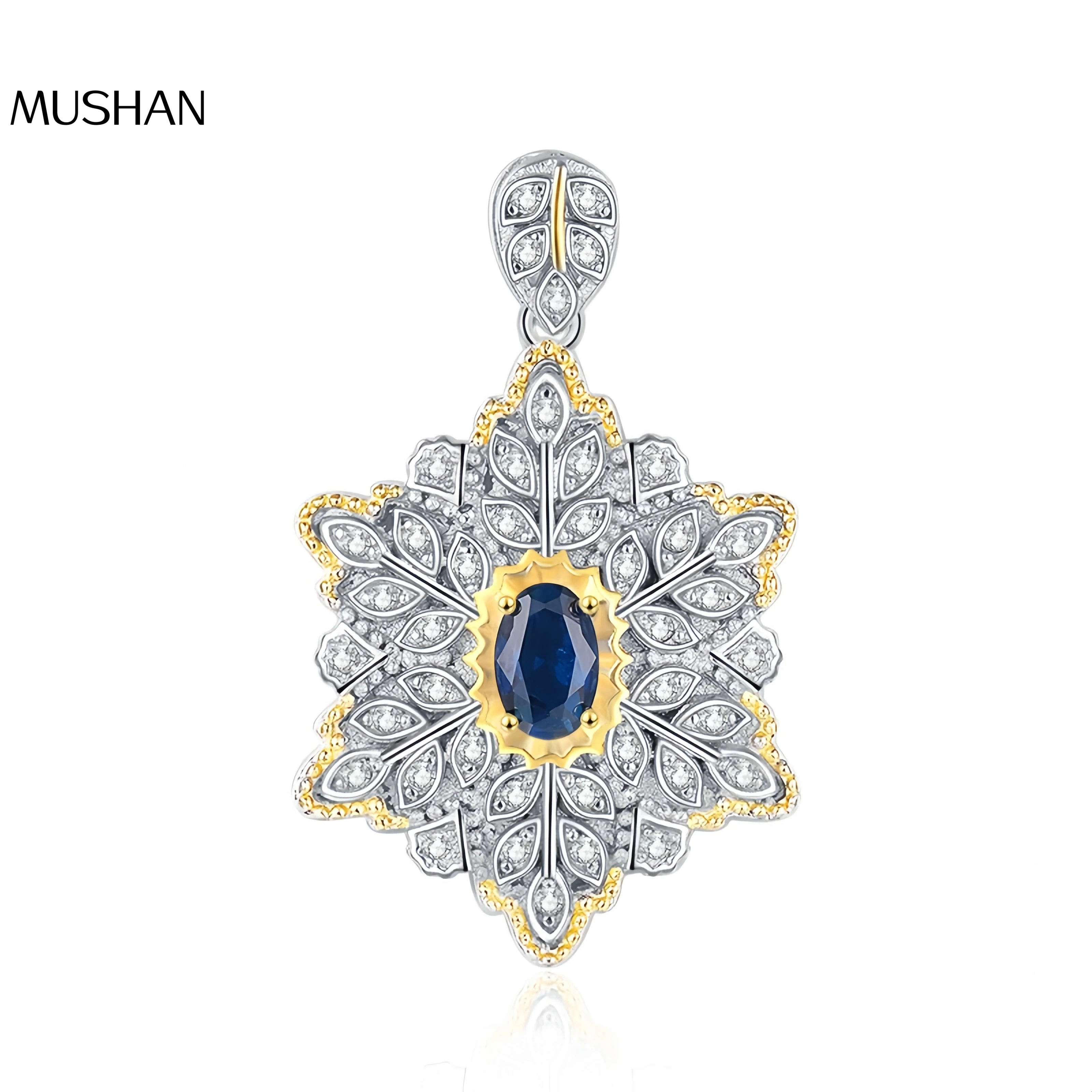 

Роскошный бренд Mushan, стерлинговое серебро S925, итальянское золото, гравировка, ретро-подвеска в придворном стиле, нишевая подвеска