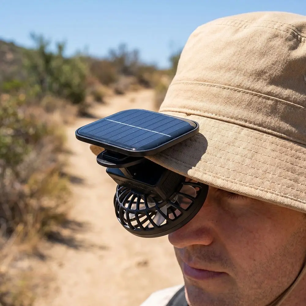 Versatile Portable Mini Solar Powered Fan Lightweight Rechargeable Cooling Fan Solar Powered USB Charging Hat Fan Backpacking