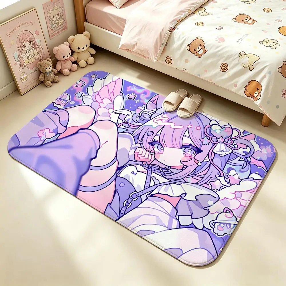 Pattern Yandere GirlS Floor Mat Soft Non-Slip Floor Mat Absorbent Bath Mat Bedside Carpet Home Doormat