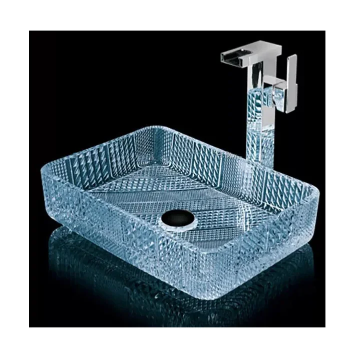 YYHC-Rectangle bathroom vessel vanity glass sink wash basin