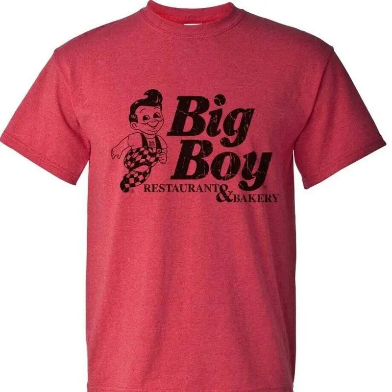تي شيرت Big Boy Diner للرجال كلاسيكي مناسب باللون الأحمر المنقط 50 جرافيك