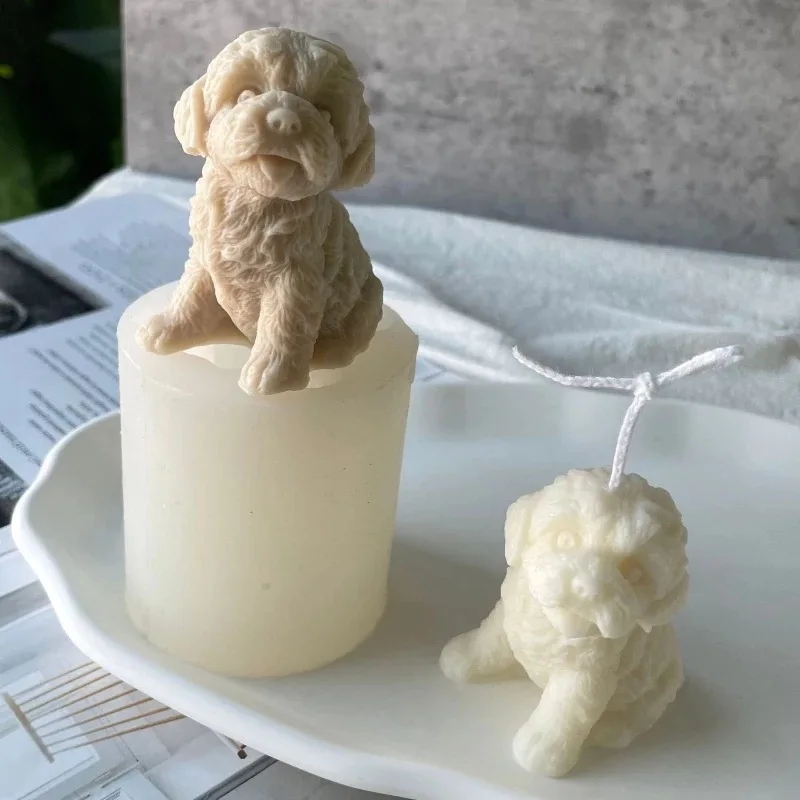 1 Stück Teddy Welpe Duftkerze Silikonform DIY Welpe Handseife Gips Ornament Form