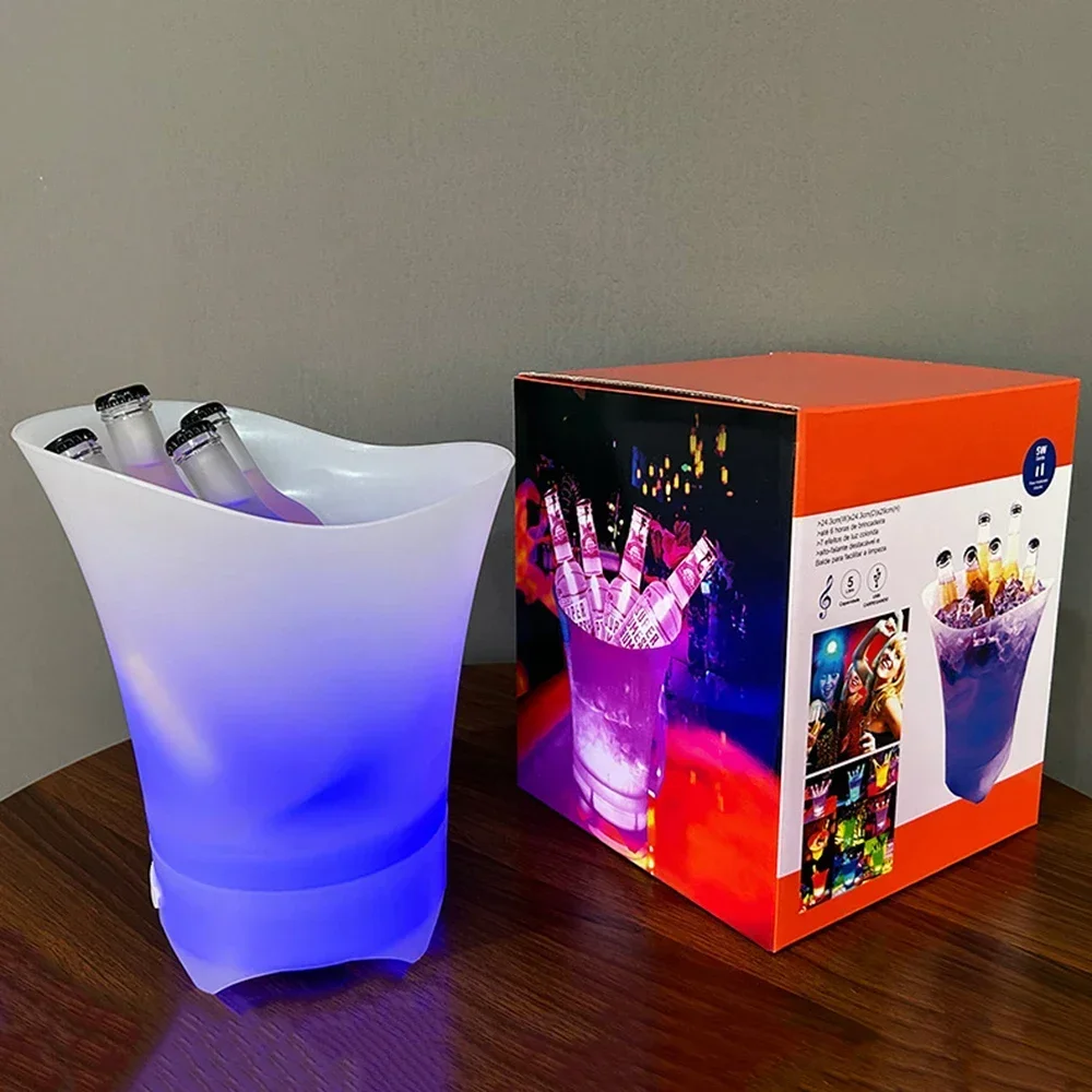 Bluetooth Light-emitting Ice Bucket LED Light Portable Small Audio Beer Bucket Camping Ice Buckets Bar Barware Atmosphere Props