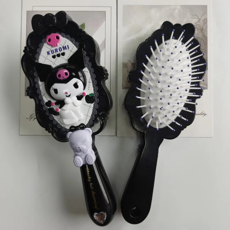 

Kuromi Air Cushion Combs Kawaii Cartoon Anime Figures Black Hair Brush 3D Massage Comb Haircare Hairdressing Tool Girls Gifts
