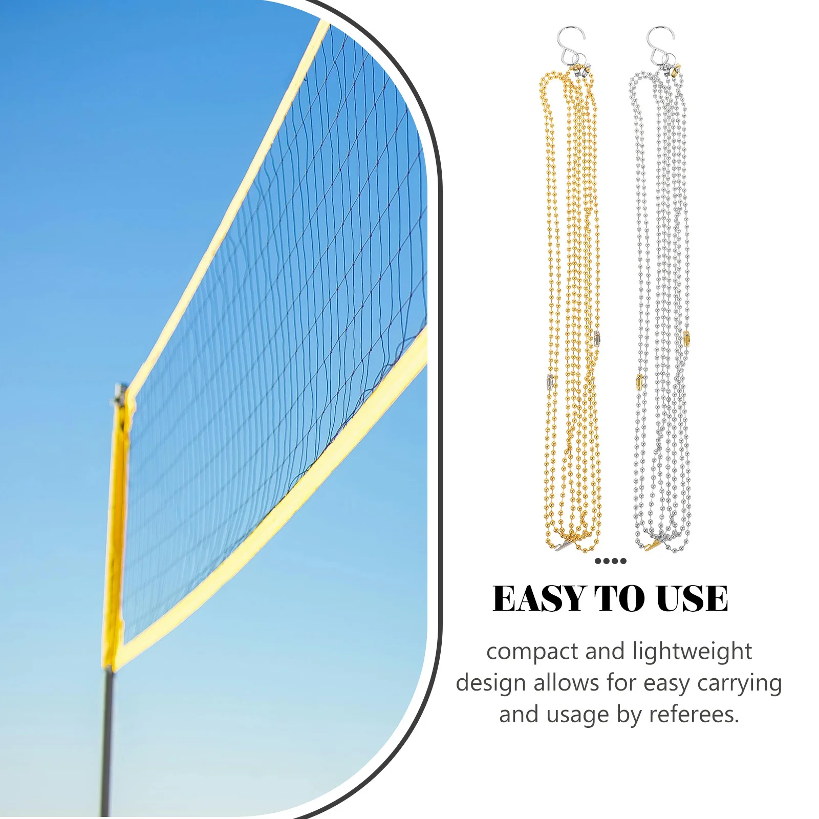 

4Pcs Volleyball Nets Chain Strong Copper Structure for Reliable Height Measurement Ideal for Tournaments Referees and Training